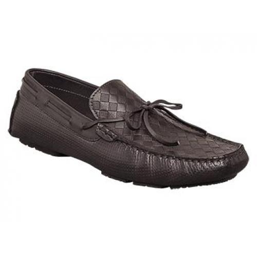 Bacco Bucci "Balotelli" Black Genuine Perforated Italian Calfskin  Shoes